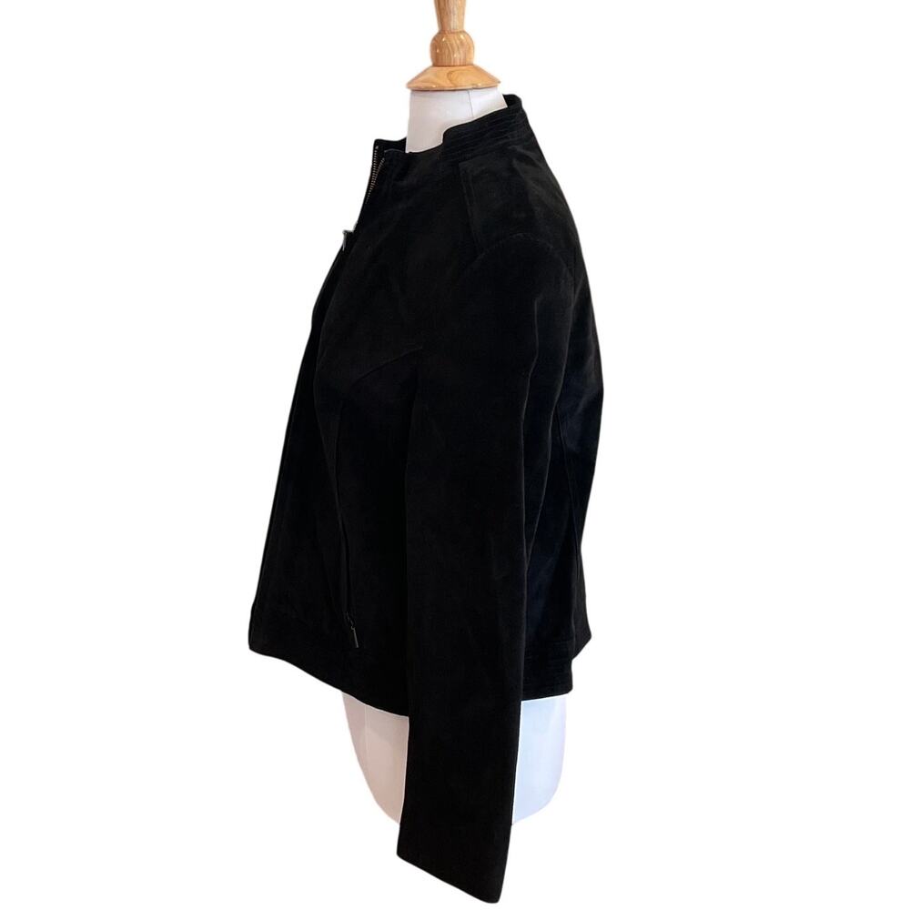Valerie Stevens Black Suede Motocycle Jacket, Pockets, Size XL - Picture 4 of 12
